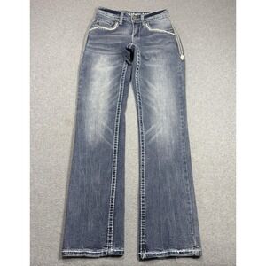 Answer Me Jeans Womens 27x32 Premium Denim Thick Stitch Midrise Straight